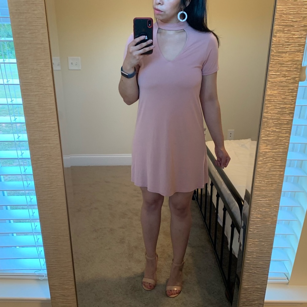 Gently used choker blush dress